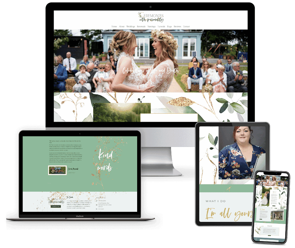 feminine celebrant website design  
