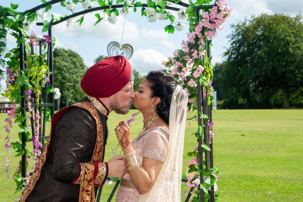 What's behind the rise in Celebrant-led weddings? Raj and Joe Sikh-inspired, multi cultural wedding ceremony