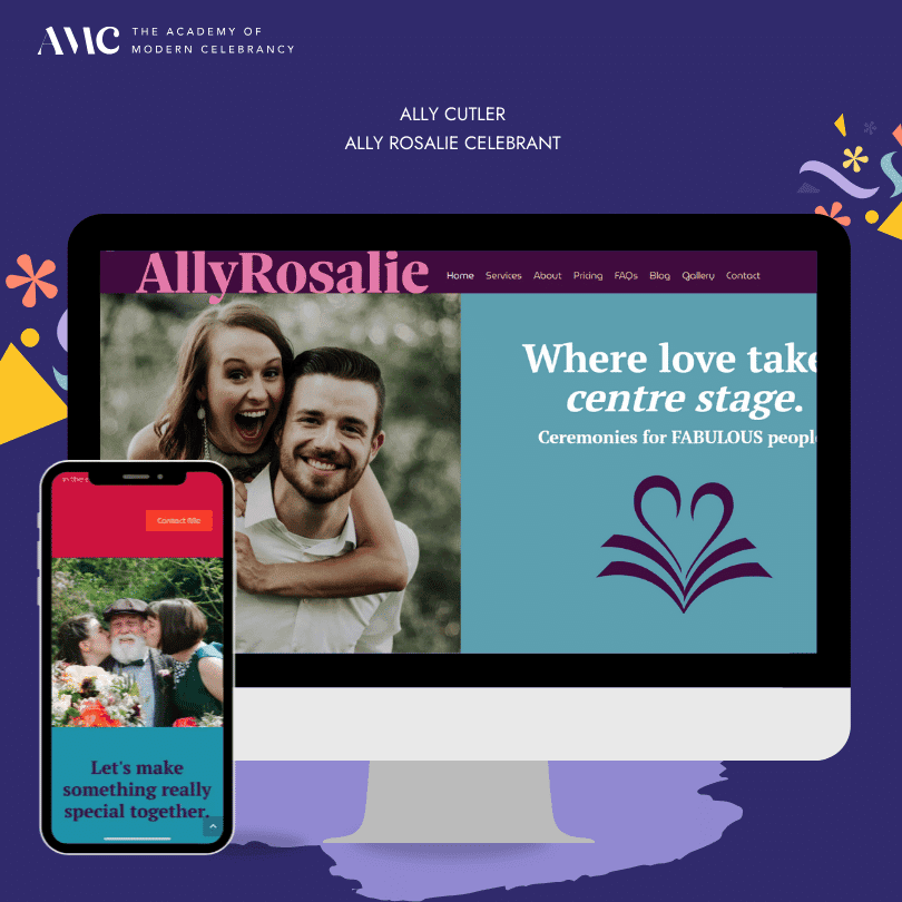 Colourful Celebrant Website Inspiration- Ally Rosalie