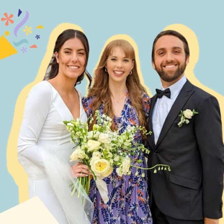 Social media for celebrants post image of wedding celebrant with couple facebook post